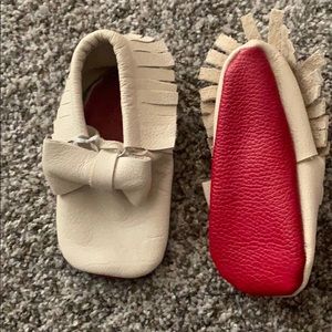 Toddler size red bottom moccasin!